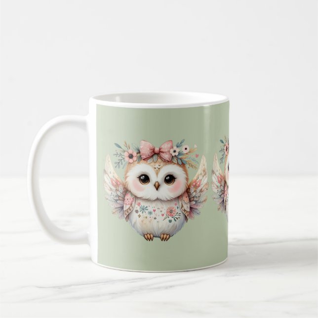 Mug Illustration de la chouette de kawaii Boho (Gauche)