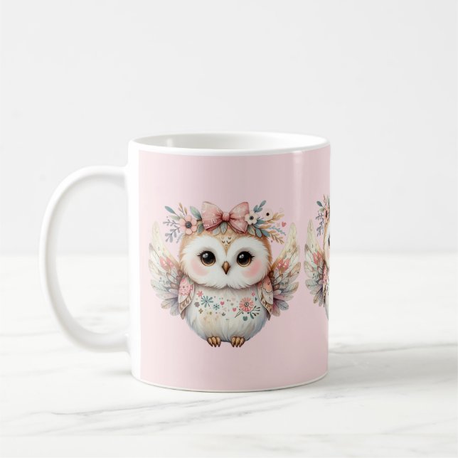Mug Illustration de la chouette de kawaii Boho (Gauche)