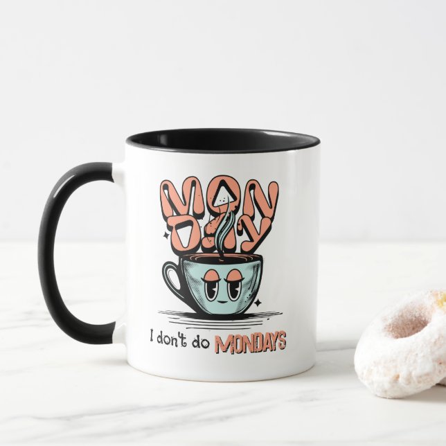 Mug Illustration de la Coupe du café du lundi (Avec donut)