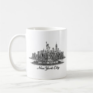 Mug Illustration de la ligne d'horizon de la ville de