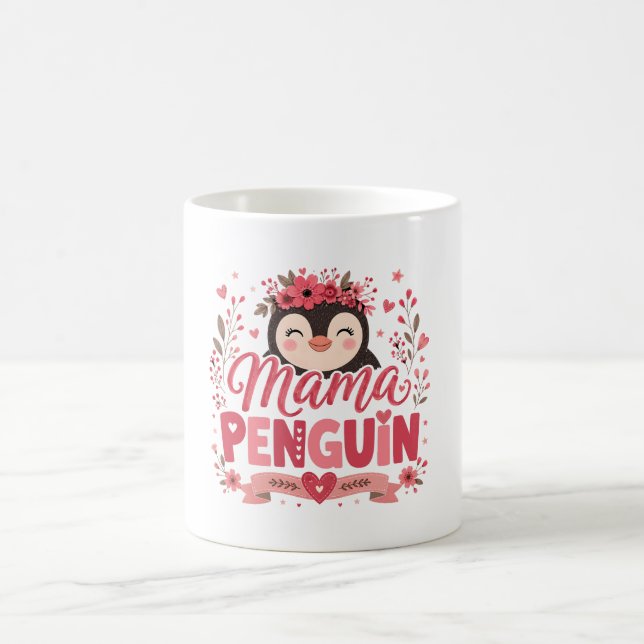 Mug Illustration de la maternité de la maman manchot à (Centre)