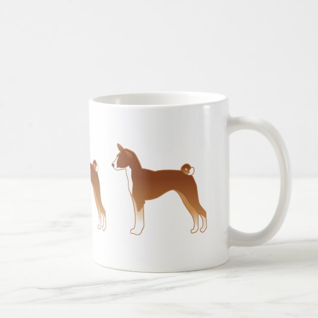 Mug Illustration de la race de chien Basenji Silhouett (Droite)