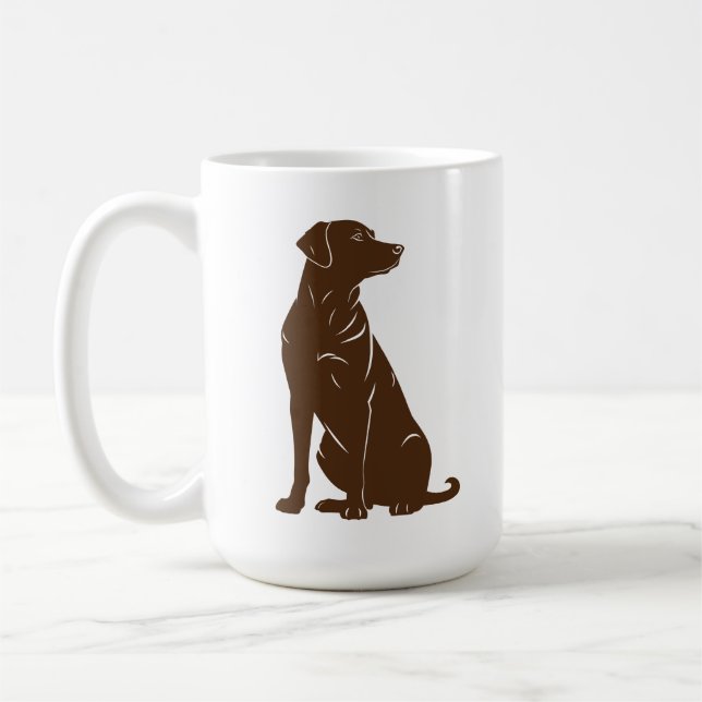 Mug Illustration de la silhouette d'un labrador noir  (Gauche)
