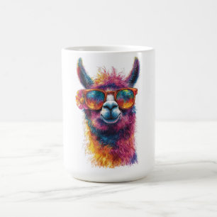Mug Illustration de la tête de lama - Colorée, unique