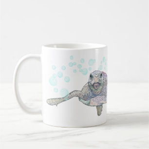 Mug Illustration de la tortue de mer de mignons enfant