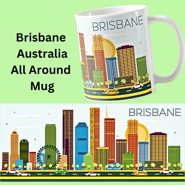 Mug Illustration de la ville de BRISBANE (Créateur téléchargé)