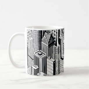 Mug Illustration de la ville Skyscraper, isométrique t