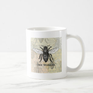 Mug Illustration de l'abeille du travailleur vintage