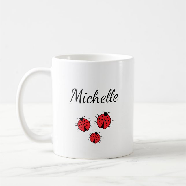 Mug Illustration de Ladybugs Whimsical mignon Personna (Gauche)