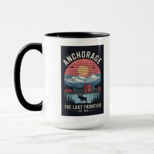Mug Illustration de l'affiche de voyage rétro d'Anchor