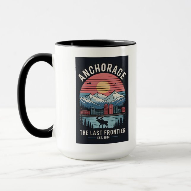 Mug Illustration de l'affiche de voyage rétro d'Anchor (Gauche)