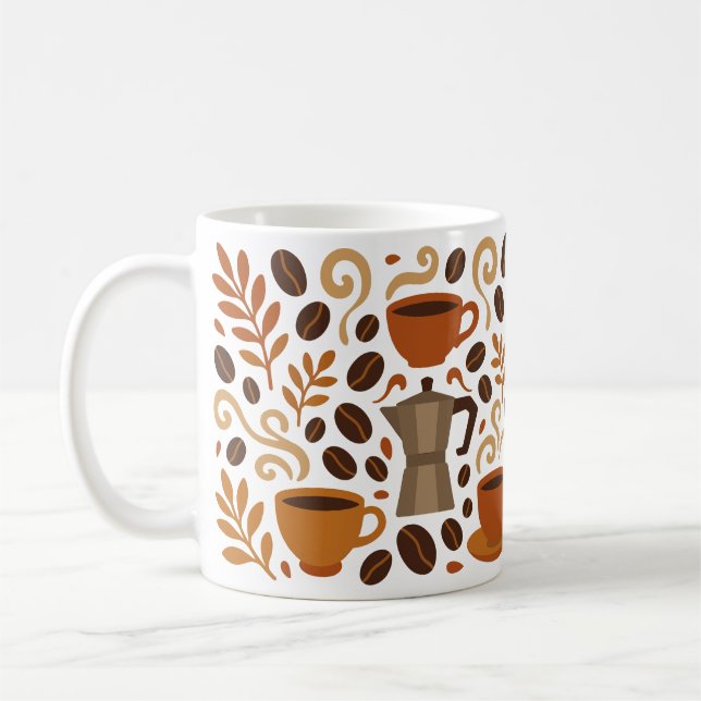 Mug Illustration de l'amoureux du café avec des harico (Gauche)