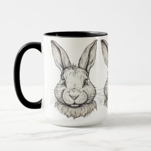 Mug Illustration de lapin esthétique vintage