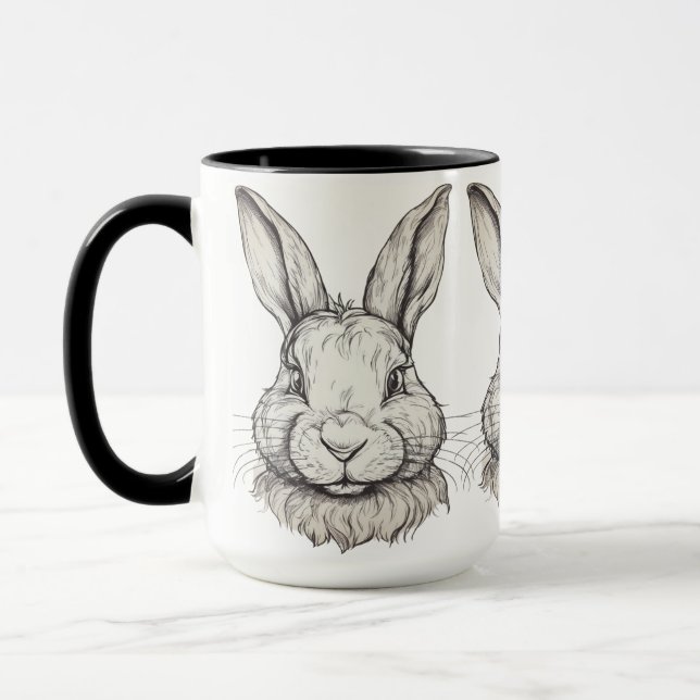 Mug Illustration de lapin esthétique vintage (Gauche)