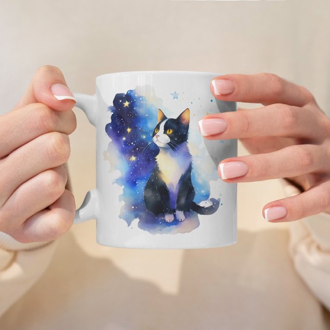 Mug Illustration de l'aquarelle de chat Tuxedo adorabl (Créateur téléchargé)