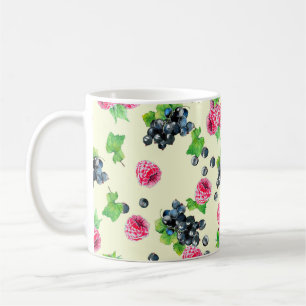 Mug Illustration de l'aquarelle de framboise et de cas