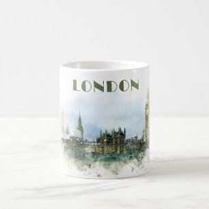 Mug Illustration de l'aquarelle de Londres