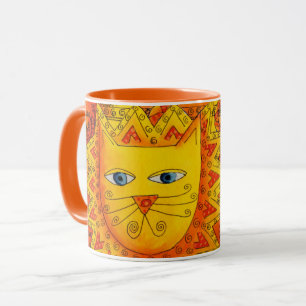 Mug Illustration de l'aquarelle du lion à motifs