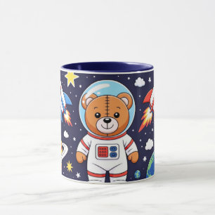 Mug Illustration de l'astronaute ours de dessin animé