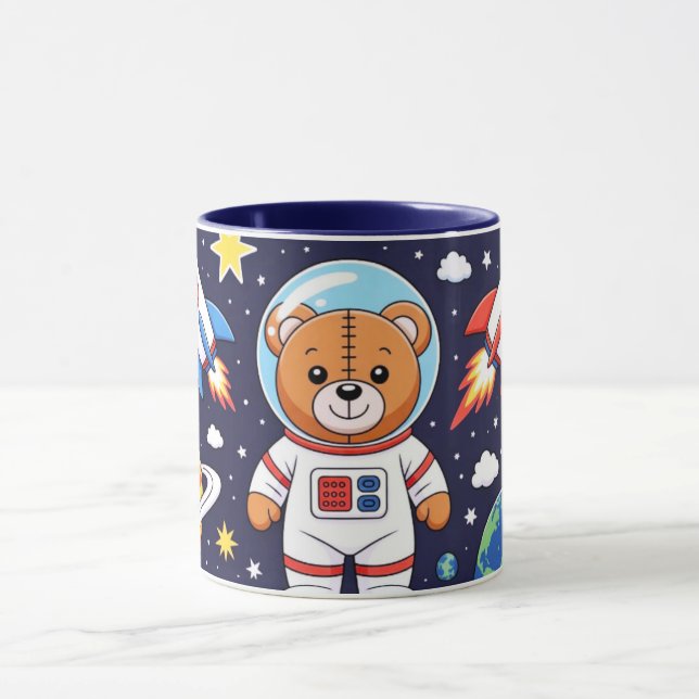 Mug Illustration de l'astronaute ours de dessin animé  (Centre)