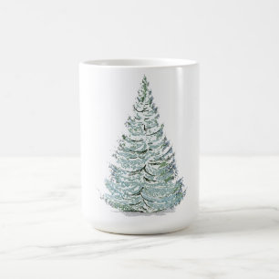 Mug Illustration de l'épinette couverte de neige