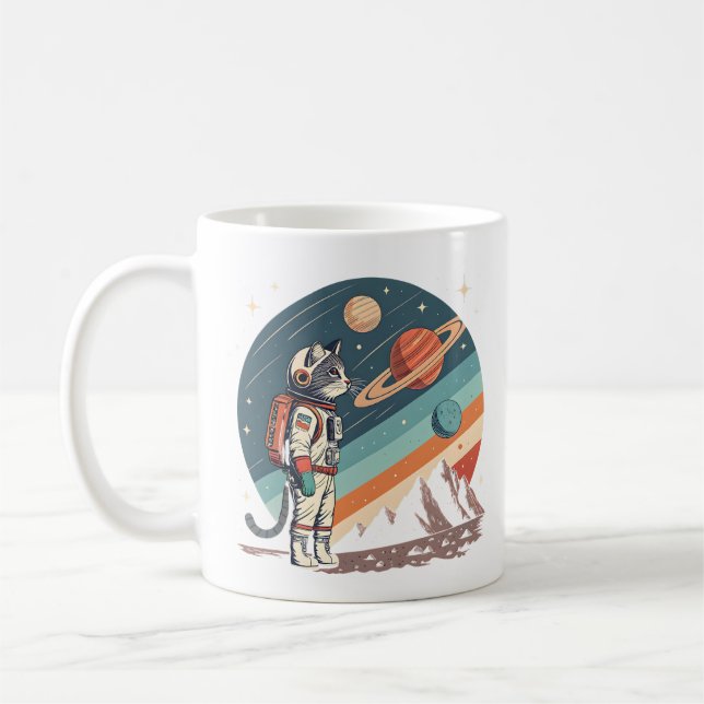 Mug Illustration de l'espace cosmique de l'astronaute  (Gauche)