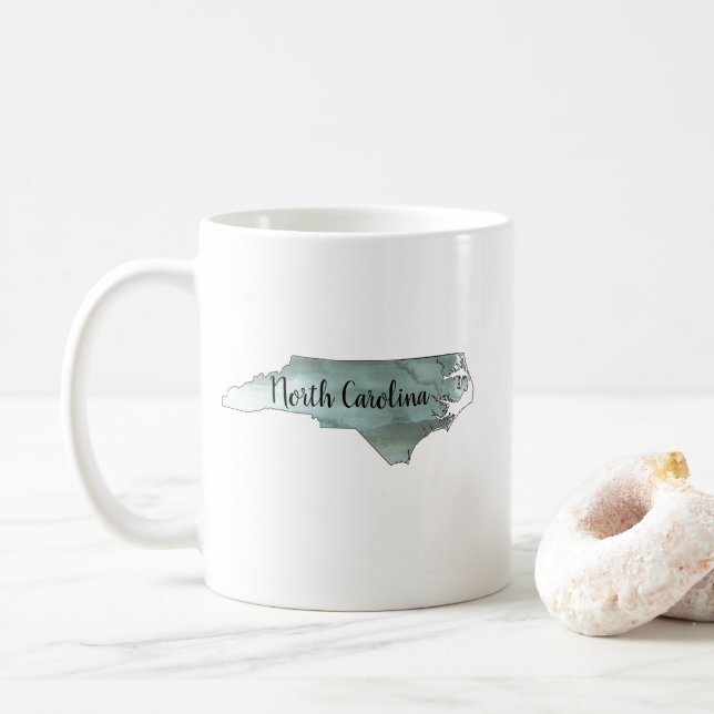 Mug Illustration de l'État de Caroline du Nord (Avec donut)