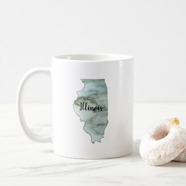 Mug Illustration de l'État de l'Illinois (Avec donut)