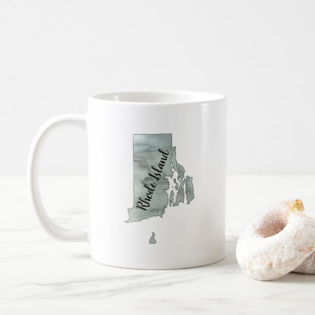 Mug Illustration de l'État de Rhode Island (Avec donut)