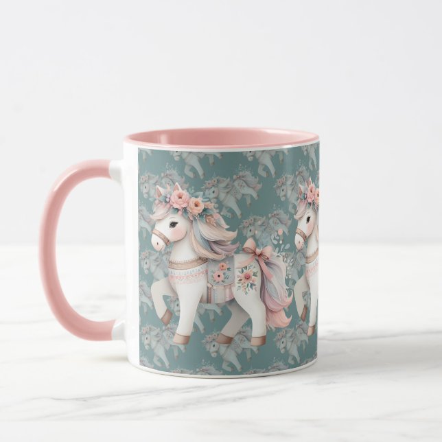 Mug Illustration de l'Imaginaire Floral Pastel Horse (Gauche)