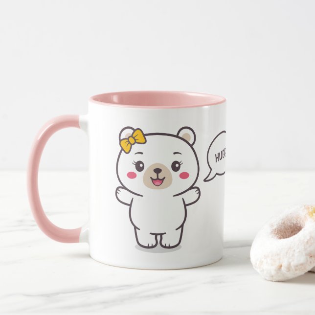 Mug Illustration de l'ours en peluche (Avec donut)