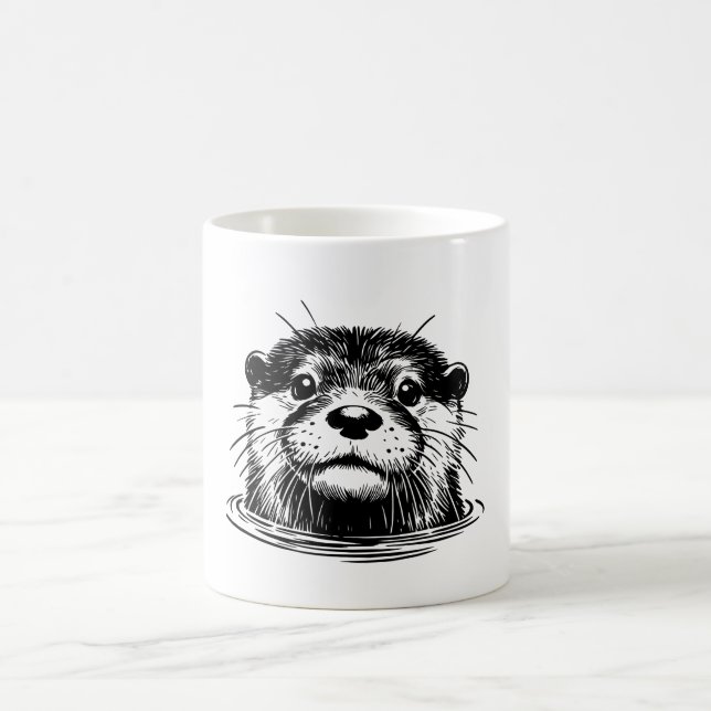 Mug Illustration de loutre dans l'eau (Centre)