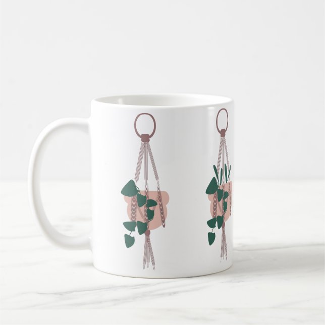 Mug Illustration de macramé suspendu pour plante de ma (Gauche)