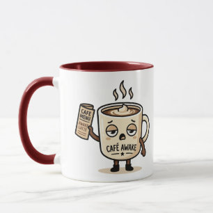 Mug Illustration de mascotte de café éveillé mignon en
