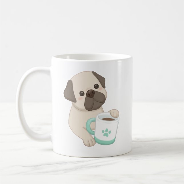 Mug Illustration de mignon chien et de muscade (Gauche)