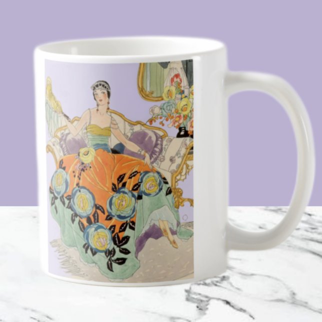Mug Illustration de mode Art Déco vintage élégante  (Créateur téléchargé)