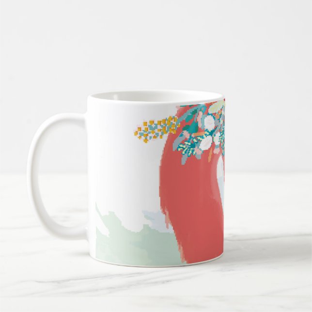 Mug Illustration de mode avec flamants roses dessinés (Gauche)