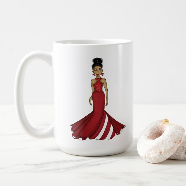 Mug Illustration de mode de menthe poivrée Nom personn (Avec donut)
