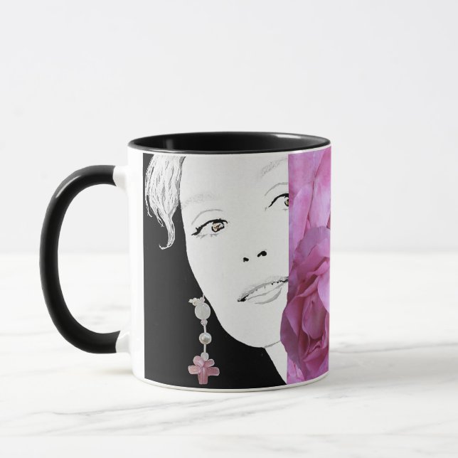 Mug Illustration de mode florale personnalisable face  (Gauche)