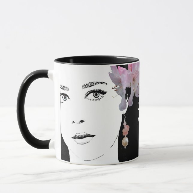 Mug Illustration de mode florale personnalisable face  (Gauche)