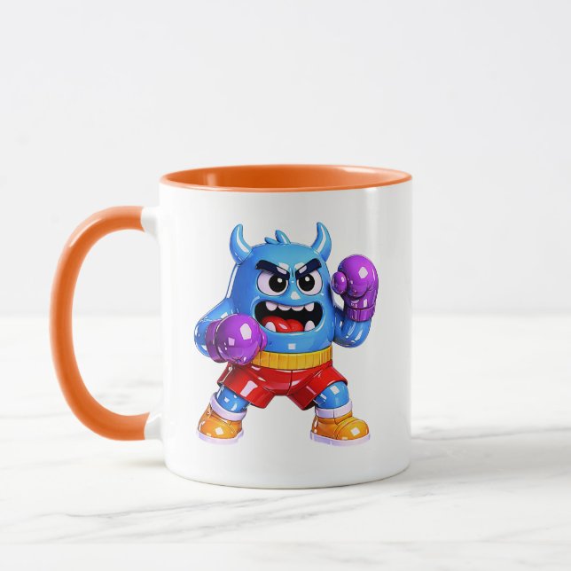 Mug Illustration de monstre de boxe bleu (Gauche)