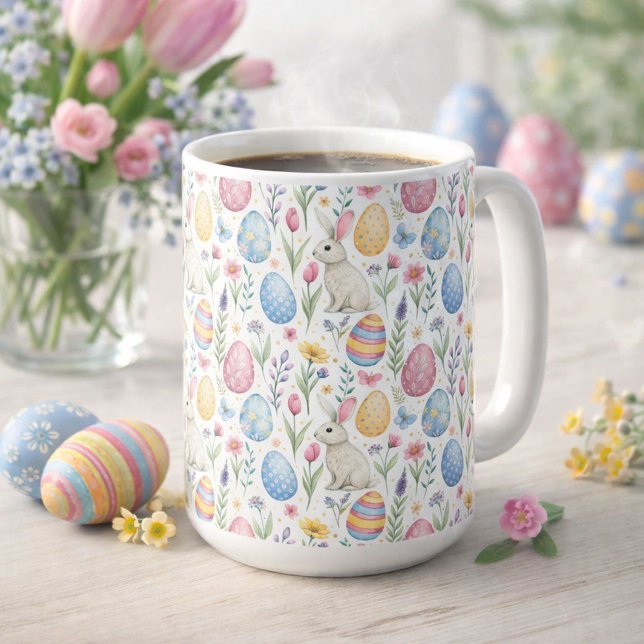 Mug Illustration de motif de lapin et d'œuf de Pâques  (Créateur téléchargé)