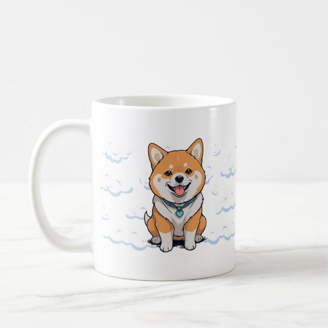 Mug Illustration de motif de renard mignon (Gauche)