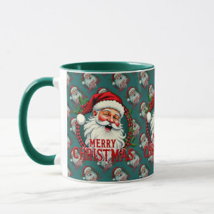 Mug Illustration de motif vintage de Noël avec le Père
