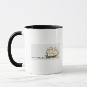 Mug Illustration de navire de guerre de fin du 18ème