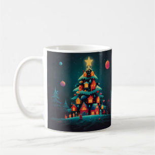 Mug Illustration de Noël d'un bonhomme de neige fantai
