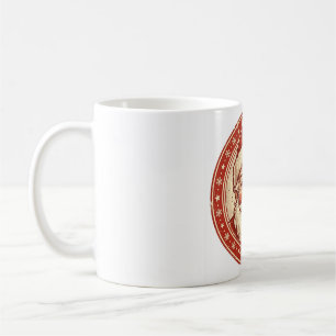 Mug Illustration de Noël rétro Badge Santa Vintage