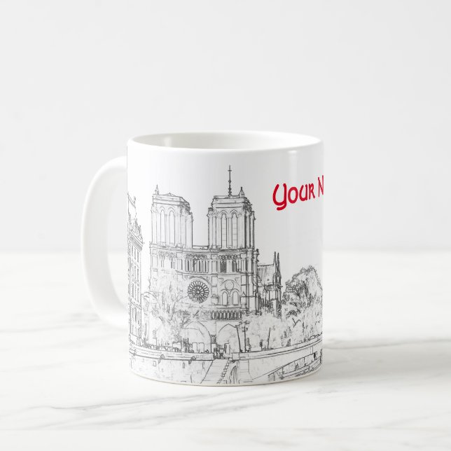 Mug Illustration de Notre Dame de Paris (Devant gauche)