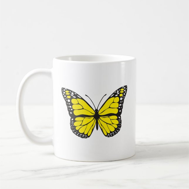 Mug Illustration de papillons et d'animaux | Inspiré p (Gauche)