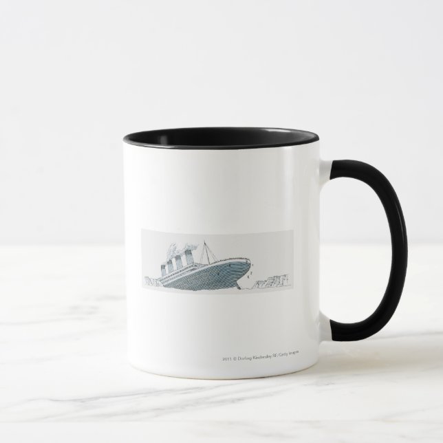 Mug Illustration de passager tombant de Titanic (Droite)